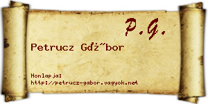 Petrucz Gábor névjegykártya