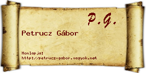 Petrucz Gábor névjegykártya